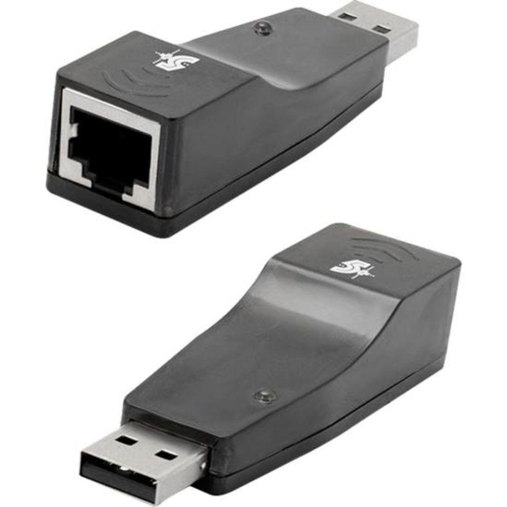 Adaptador USB 2.0 Para Rede RJ45 Ethernet 10/100 Mbps 5+ - 1