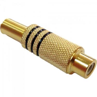 Plug RCA Fêmea Metal Gold JCRC0002 Dourado Storm 10 unidades