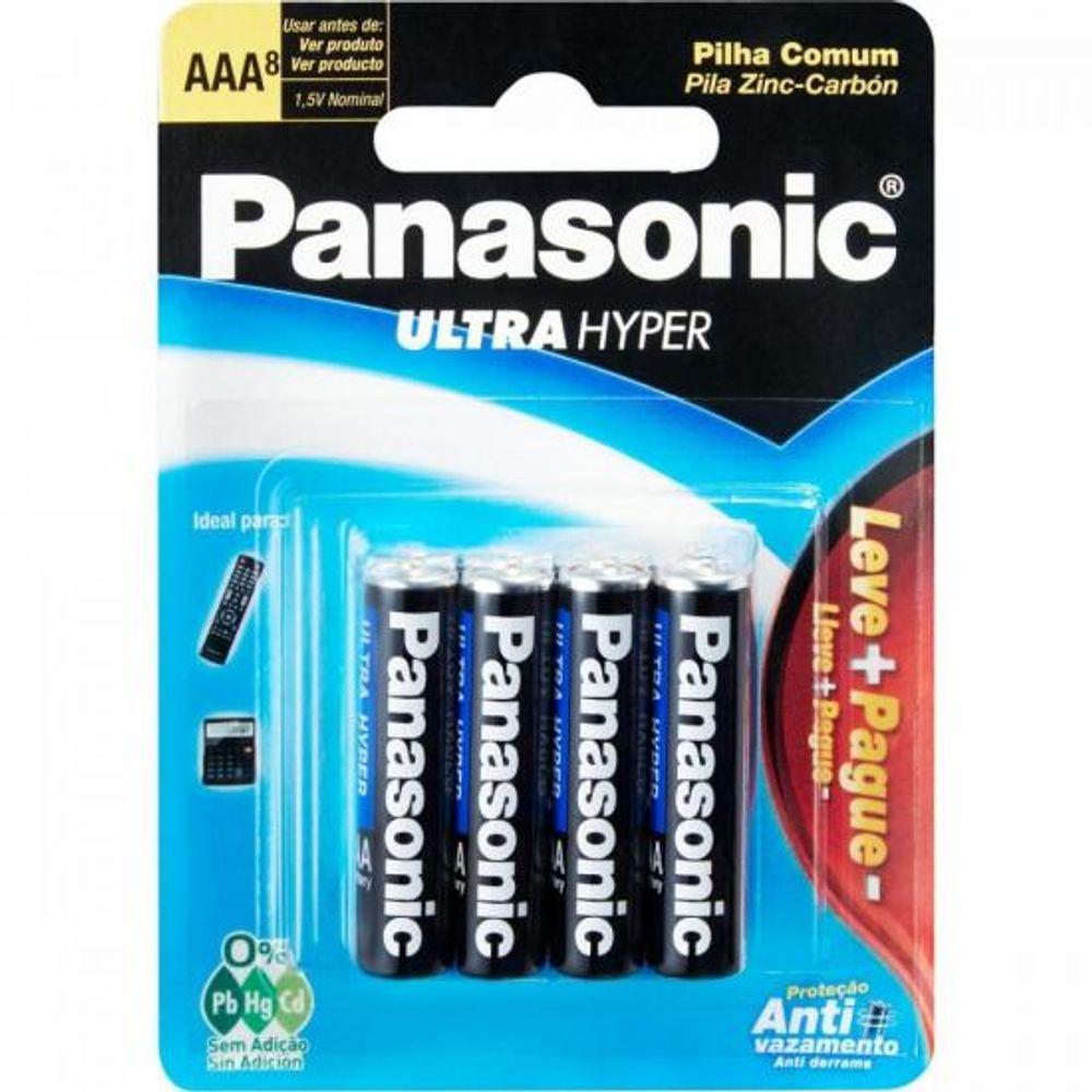 Pilha Zinco 1,5V AAA R03UAL/L8P6 (Com8 Pilhas) PanasonicCAR / 8 - 1
