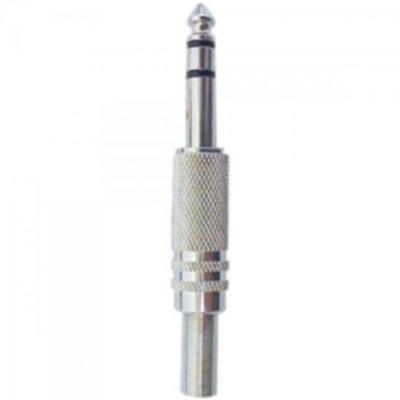 Plug P10 Estéreo Metal com Mola Niquelado Genérico Storm pacote Com 50