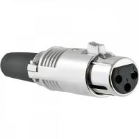 Conector XLR Fêmea 3 Pólos Niquelado HX028F HYXPCT / 2 - 4