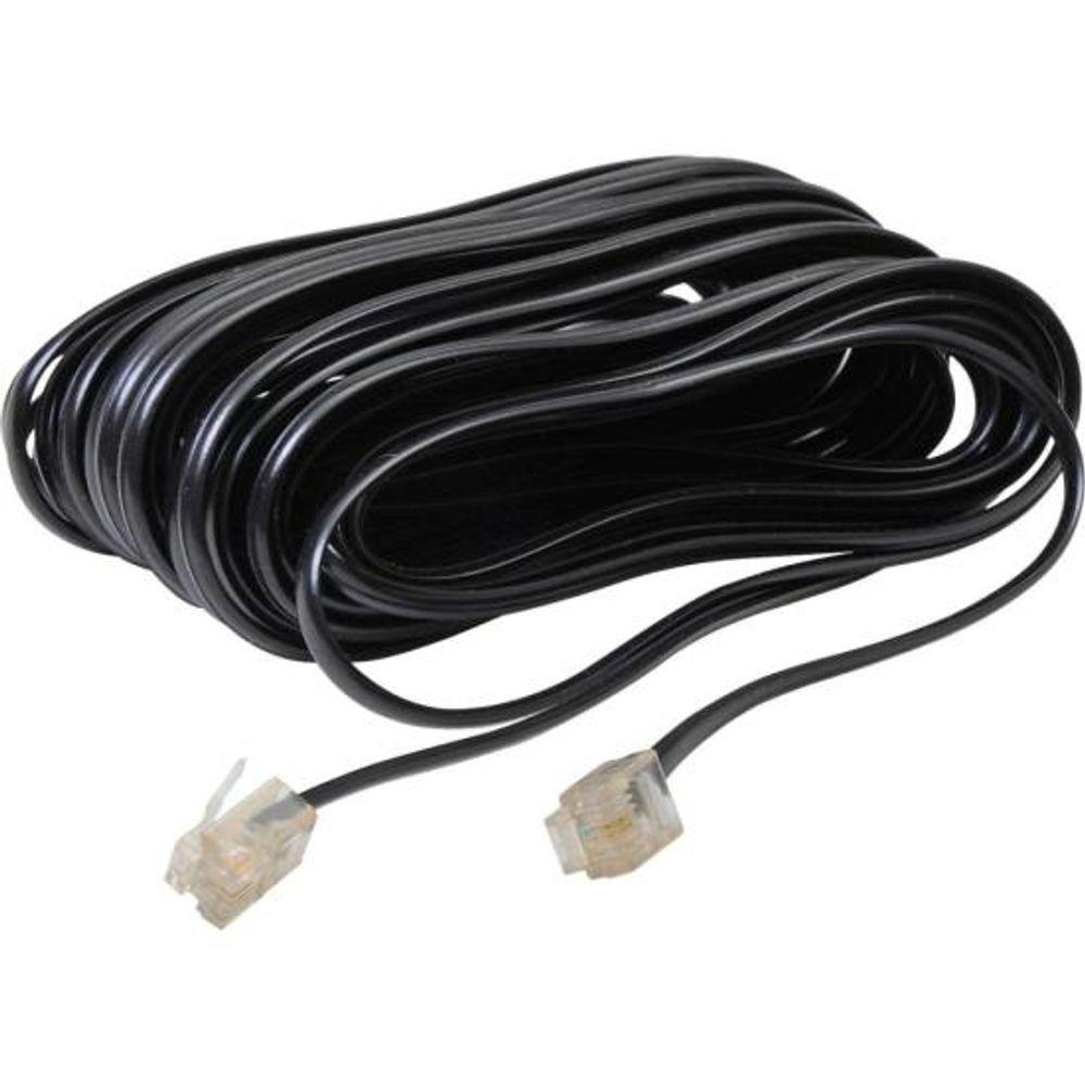 Cabo Extensor Para Telefone RJ11 4 Vias 10M Preto Storm pacote Com 10 - 1