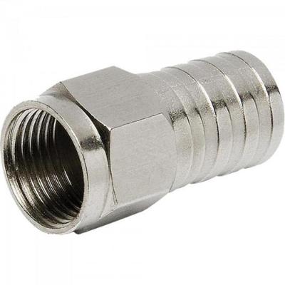 Conector F Tipo Barril Para Crimpar RG59 CONF0006 Níquel STORM pacote Com 100