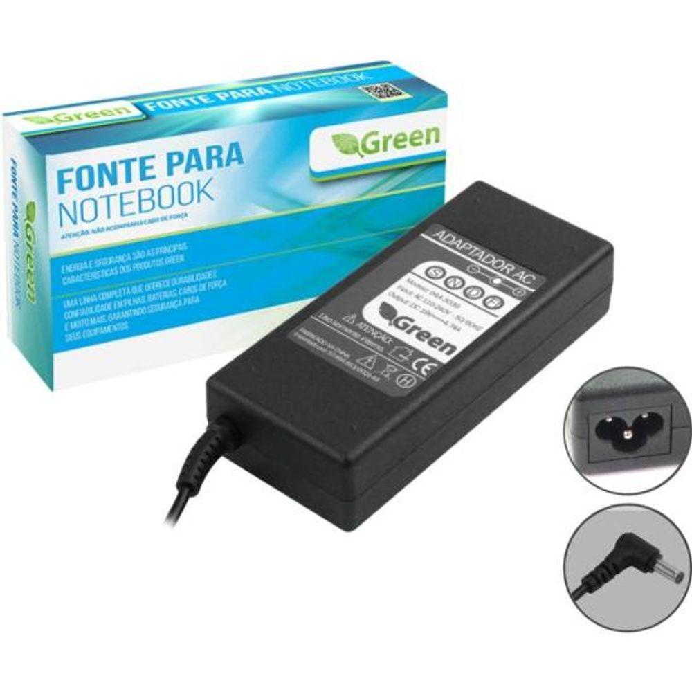 Fonte Para Notebook 19V 3,42A Bivolt 5,5X2,5mm Green - 1