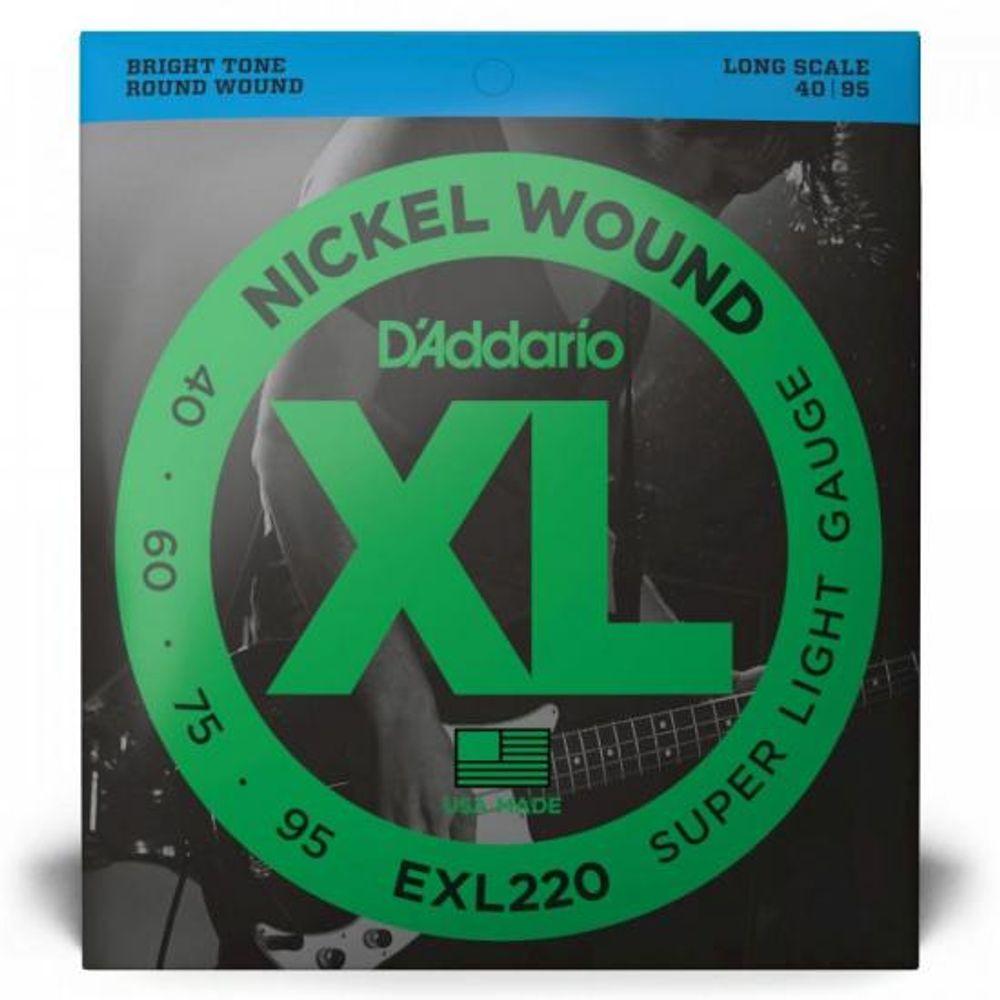 Encordoamento Baixo 4 Cordas .040-.095 XL Nickel EXL220 D Addario - 1