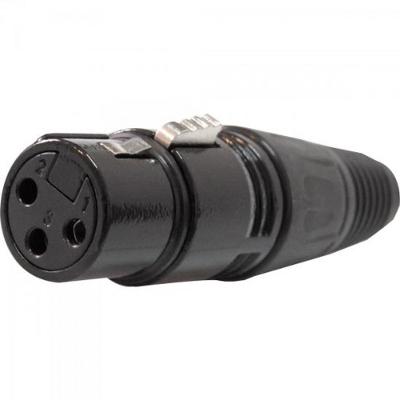 Plug XLR Canon Fêmea JCCN0013 Preto Storm pacote Com 10