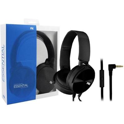 Fone de Ouvido Pix Essential Flat Com Microfone Preto