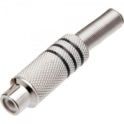 Plug RCA Fêmea Niquelado Com Mola JCRC0004 Preto Storm 10 unidades
