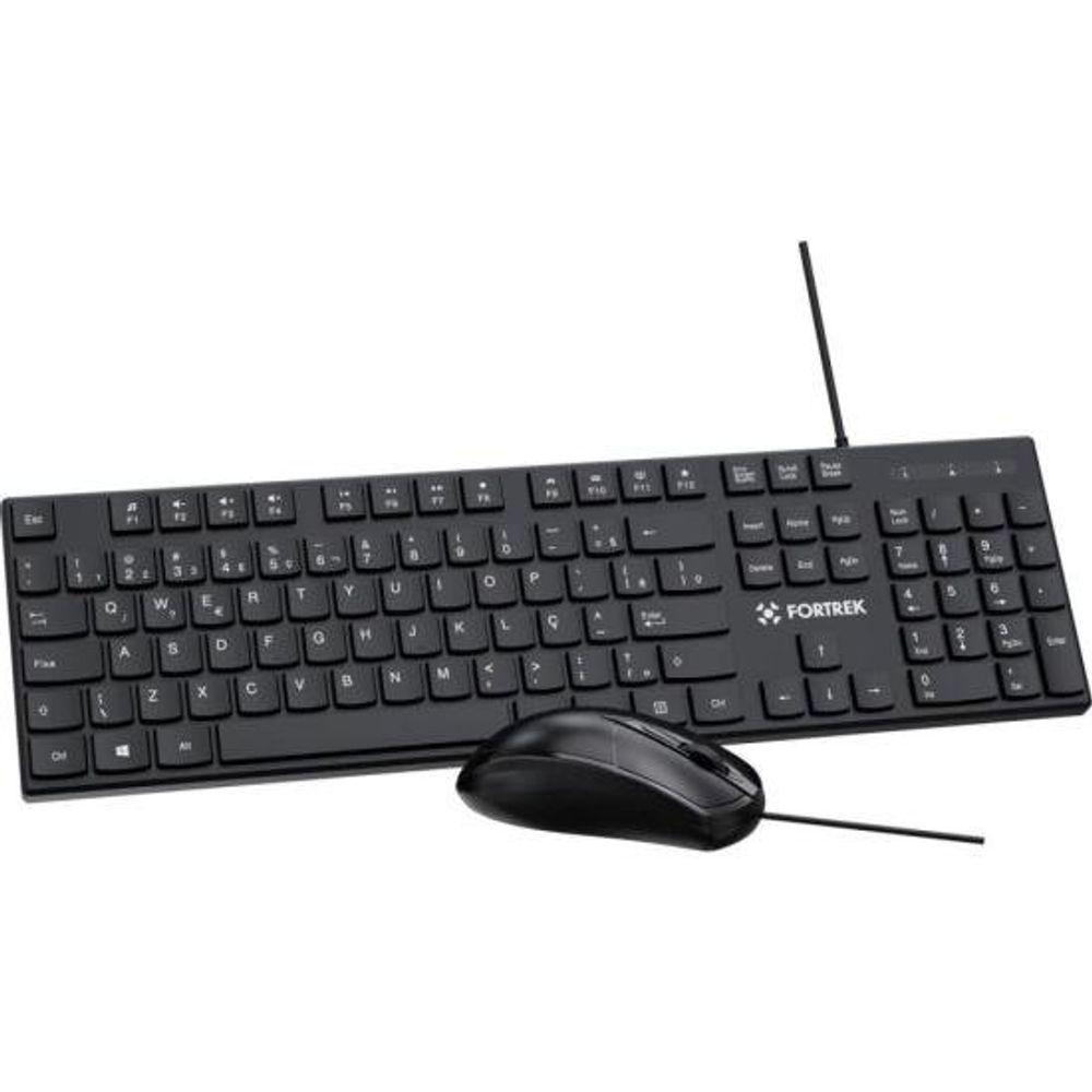 Kit Mouse e Teclado Fortrek C13 Office USB ABNT2 Preto - 1