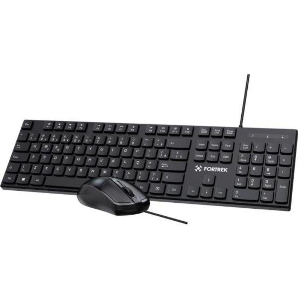 Kit Mouse e Teclado Fortrek C13 Office USB ABNT2 Preto - 2