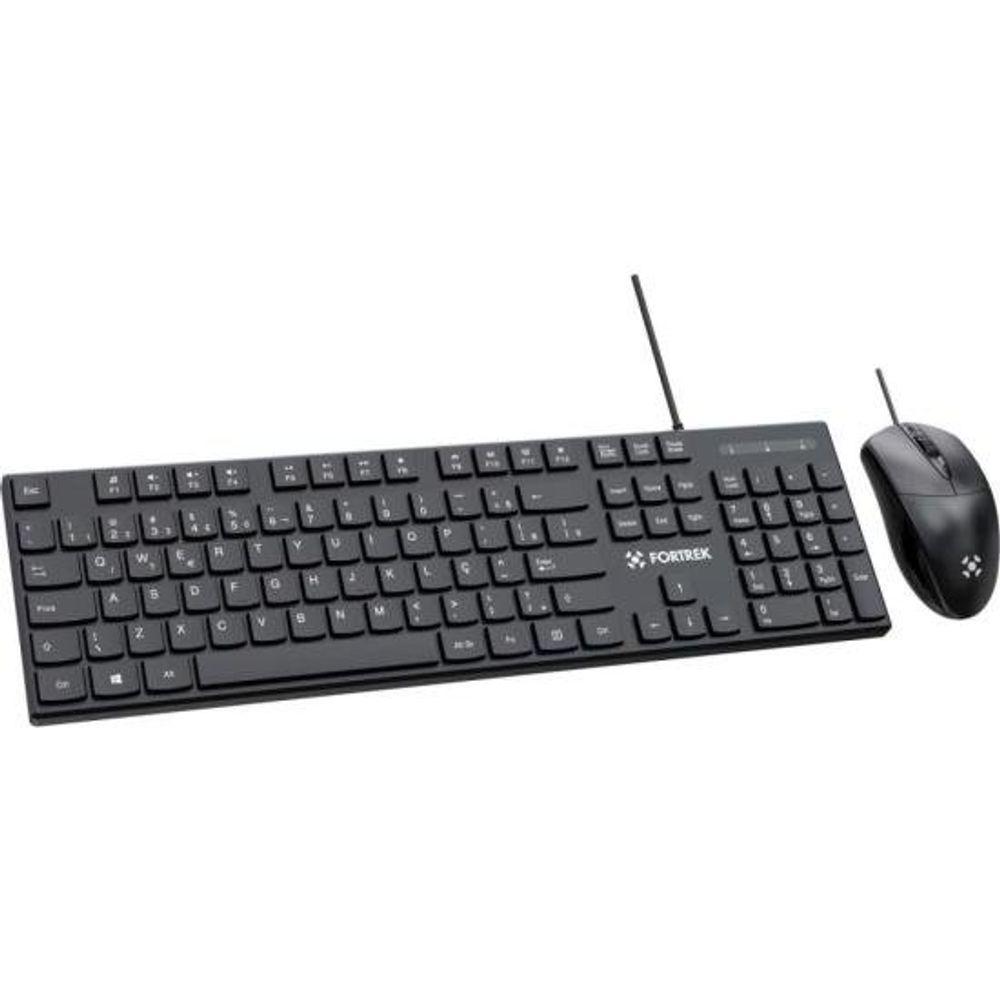 Kit Mouse e Teclado Fortrek C13 Office USB ABNT2 Preto - 4