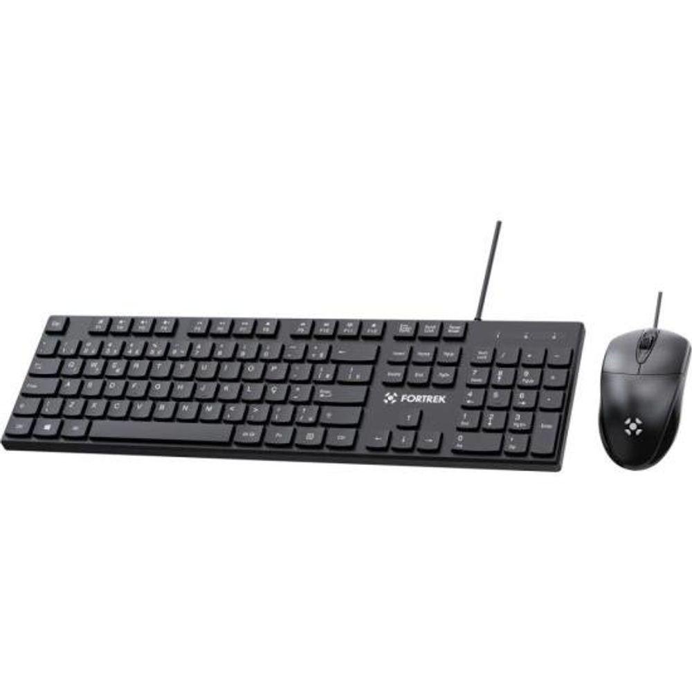 Kit Mouse e Teclado Fortrek C13 Office USB ABNT2 Preto - 5