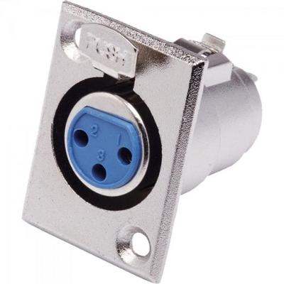 Conector Cannon XLR Fêmea Painel JCCN0010 Níquel Storm pacote Com 5