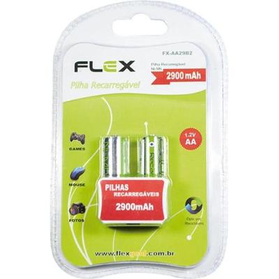 Pilha Recarregável AA 1.2V 2900mAh (Com2 Pilhas) Flex