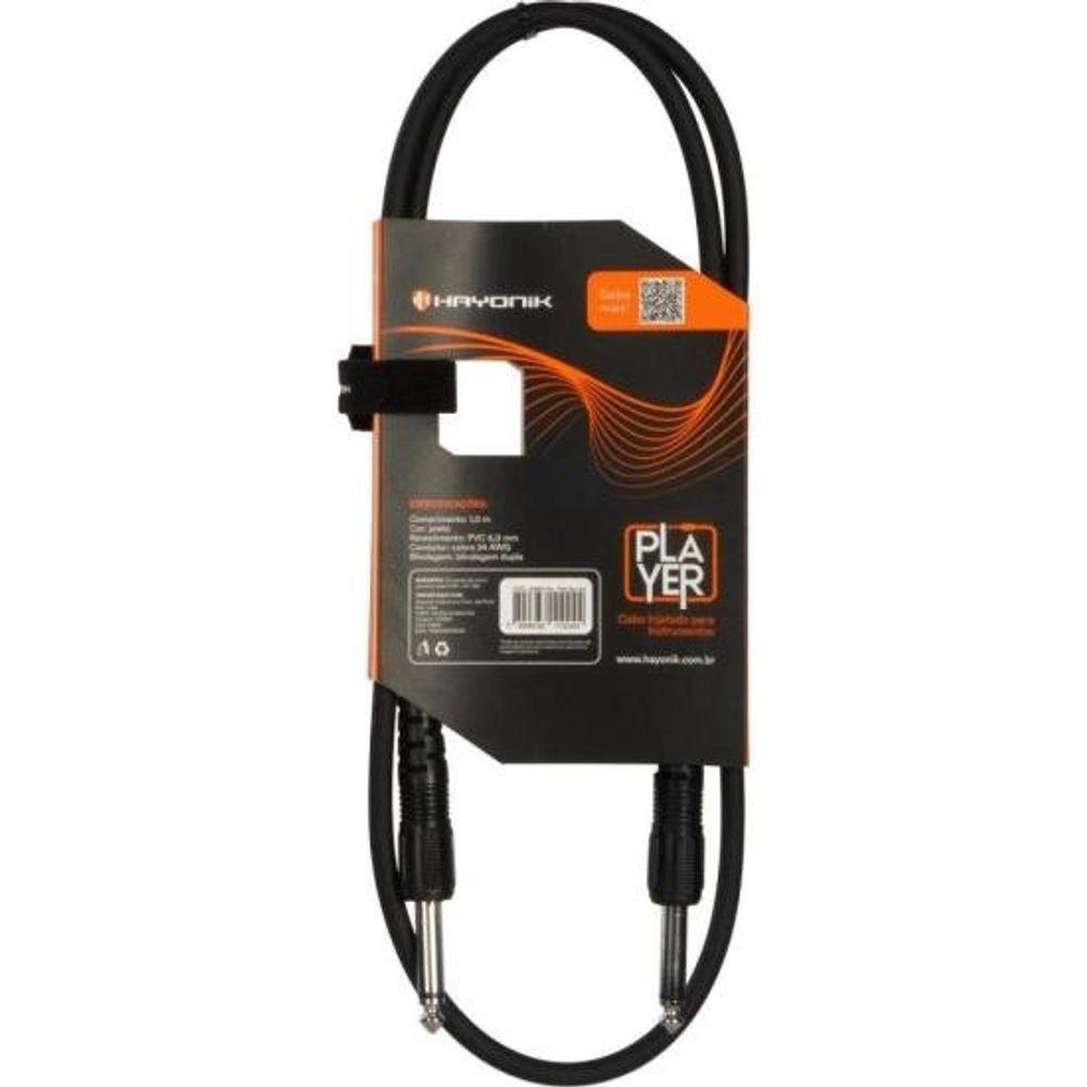 Cabo Para Instrumentos Player P10 Injetado 1m Preto Hayonik - 2