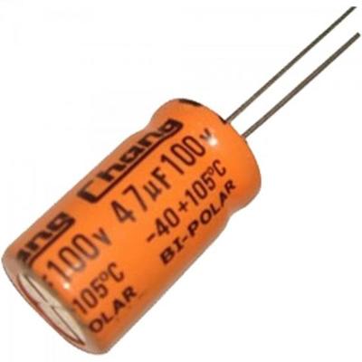Capacitor Eletrolítico Bipolar 47uF x 100V CAPC0002 Laranja STORM pacote Com 100