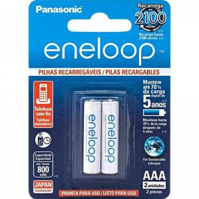 Pilha Recarregável 1,2V AAA 800mAh Eneloop (Com2 Pilhas) PanasonicCAR / 2