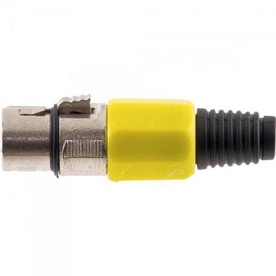 Conector Cannon XLR Fêmea JCCN0008 Plástico Amarelo Storm pacote Com 5