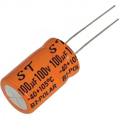 Capacitor Eletrolítico Bipolar 100uF x 100V CAPC0003 Laranja STORM 10 unidades