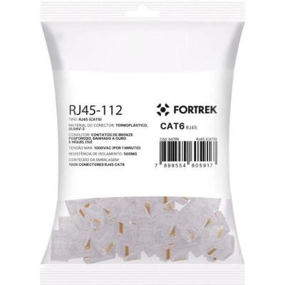 Conector Macho CAT6 RJ45 112 Fortrek FK 140EBLI / 100