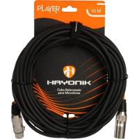 Cabo Para Microfone Player XLR(F) x XLR(M) 10m Preto Hayonik - 1