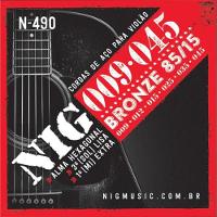 Encordoamento Para Violão Aço .009 N490 Bronze NIG - 1