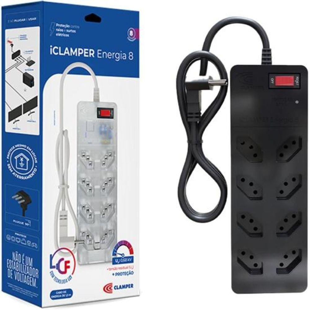 Filtro de Linha Com Proteção DPS 3P Energia 8 Clamper Preto - 6