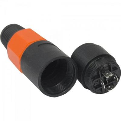 Conector Speakon de Linha Fêmea 4 Pólos JCSP0003 Preto/Laranja Storm pacote Com 10