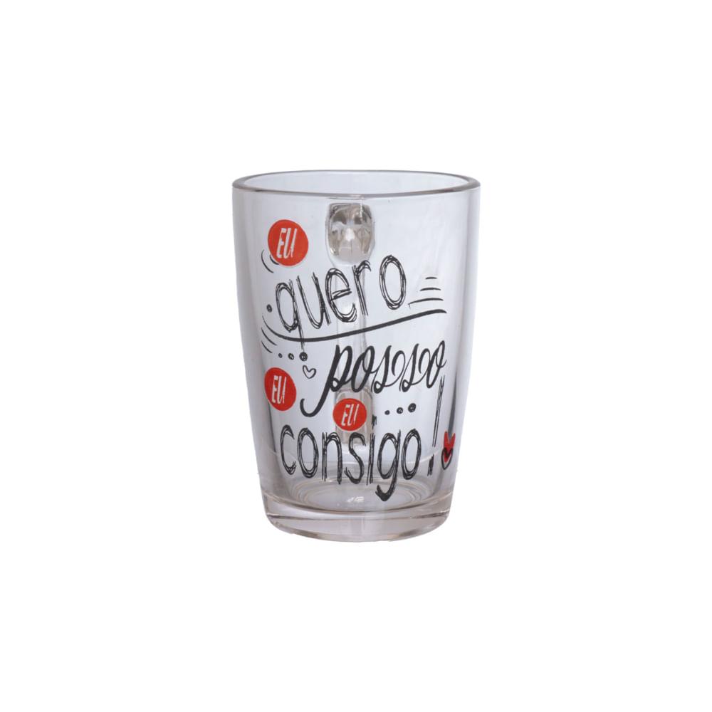 Caneca Vidro Quero Posso 320ml - Estilo e Conforto - 2