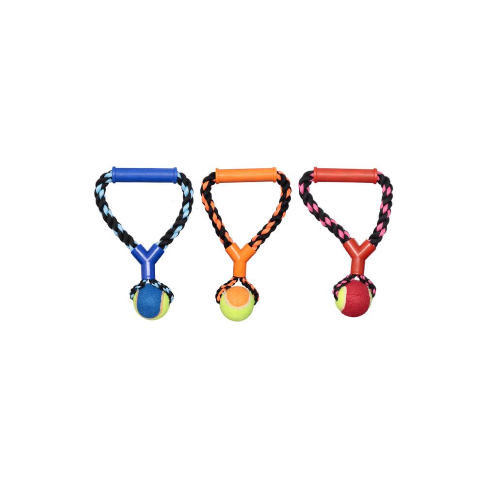 Brinquedo para Cachorro Corda com Bola de 25,5cm - Ringo - 1