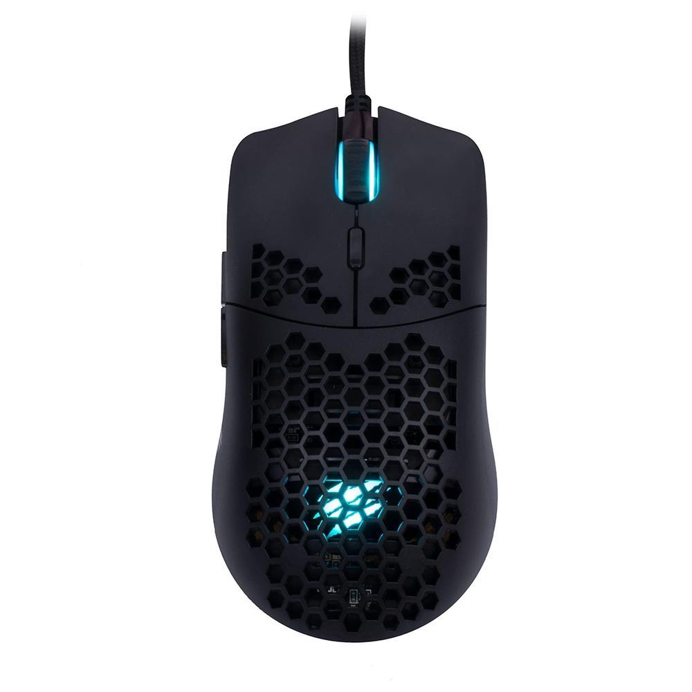 Mouse Gamer Ultra Leve - Dyon-X Ms322S - Rgb - 7 Botoes - 6200 Dpi Preto - 3