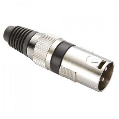 Conector Cannon Macho Corpo Metálico YS1058A Preto Genérico pacote Com 5