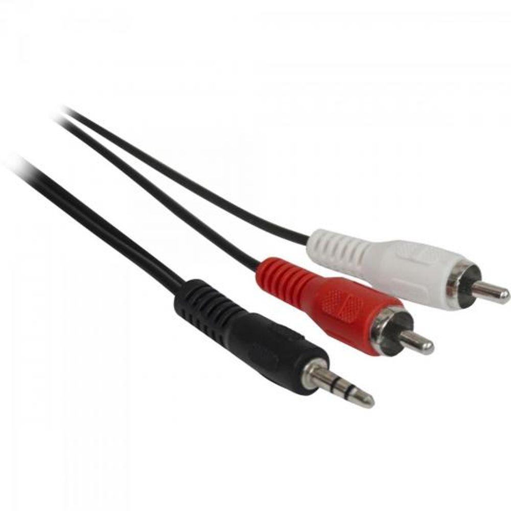 Cabo P2 Estéreo x 2 RCA Macho 1,8m CBRC0010 Preto Storm pacote Com 10 - 1