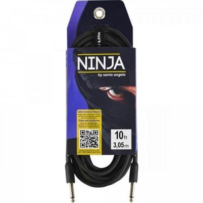 Cabo Para Guitarra 3,05m Ninja Preto Santo Angelo