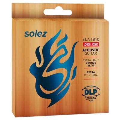 Encordoamento Para Violão Aço .010 Solez SLATB10 Bronze