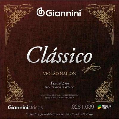 Encordoamento Para Violão Nylon Leve Série Clássico Giannini GENWPL