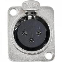 Conector XLR Fêmea Painel 3 Pólos Niquelado HX048F HYXPCT / 2 - 3