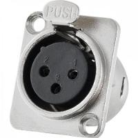 Conector XLR Fêmea Painel 3 Pólos Niquelado HX048F HYXPCT / 2