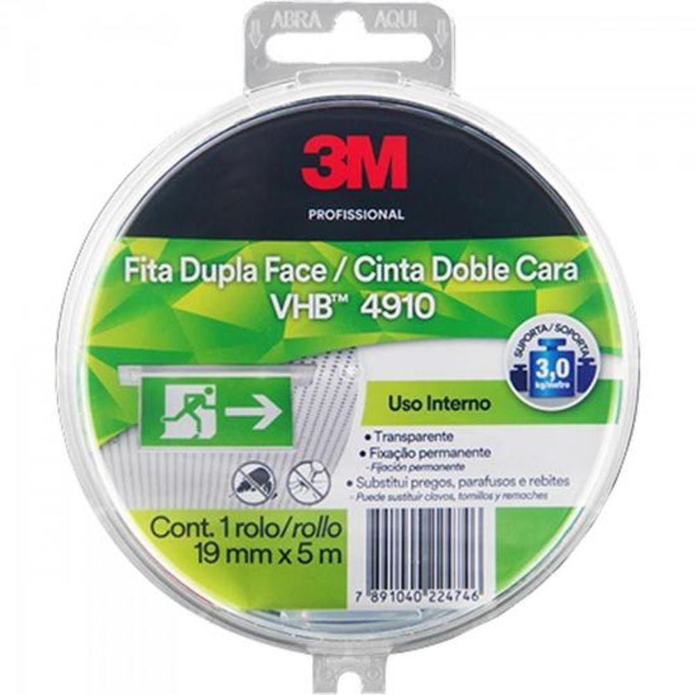 Fita Dupla Face 19mm x 5m VHB 4910 Estojo Transparente 3M - 1