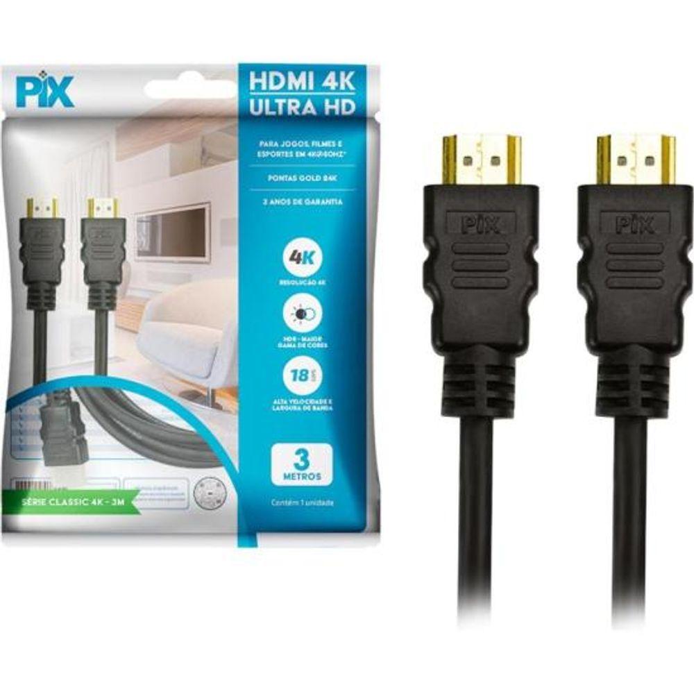 Cabo HDMI 2.0 4k 3m Pix - 1