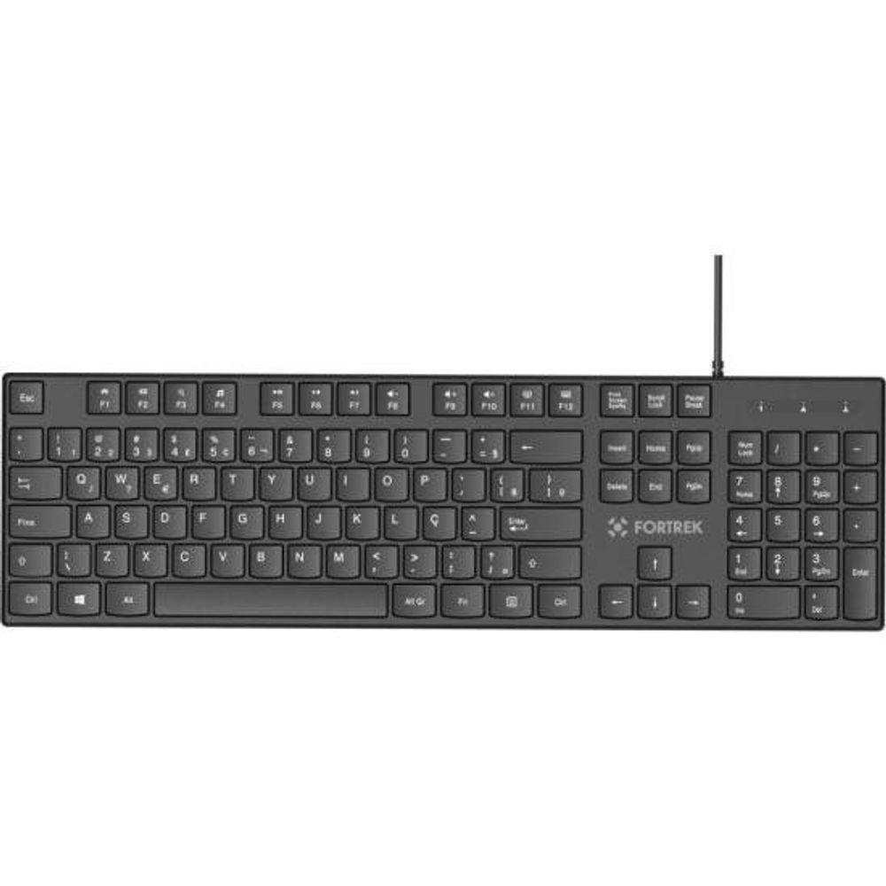 Teclado Office Fortrek K15 Slim USB ABNT2 Preto - 1