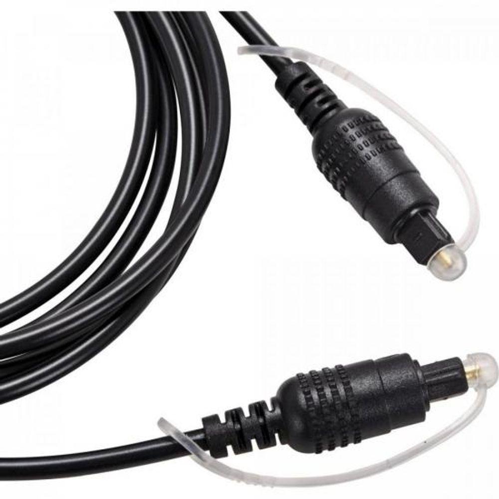 Cabo Fibra Ótica Para Áudio Toslink 2m Preto Storm - 1