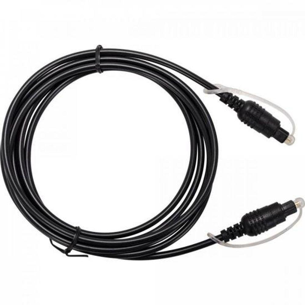 Cabo Fibra Ótica Para Áudio Toslink 2m Preto Storm - 2