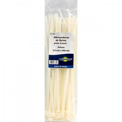 Abraçadeira Nylon 4,8x300mm Branca Brasfort-centena
