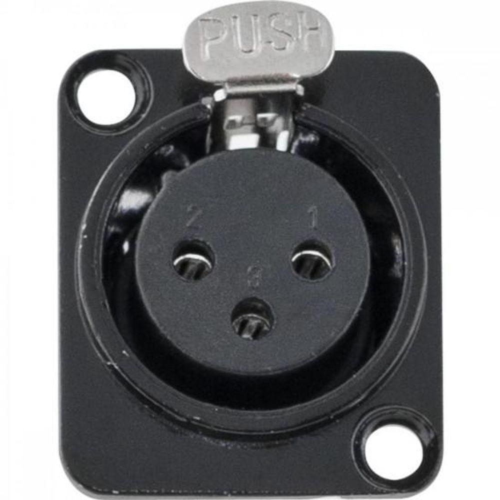 Conector XLR Fêmea Painel 3 Pólos Niquelado HX049F Preto HYXPCT / 2 - 2