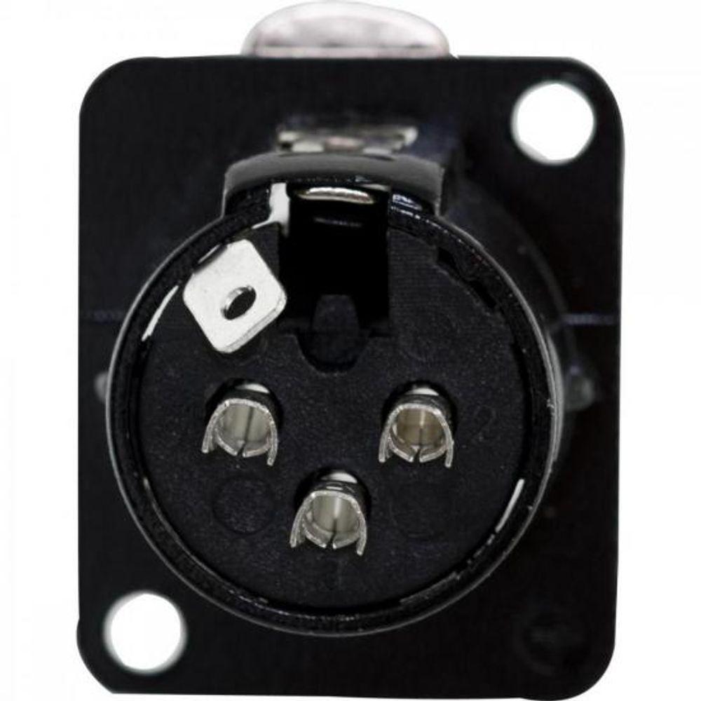 Conector XLR Fêmea Painel 3 Pólos Niquelado HX049F Preto HYXPCT / 2 - 5
