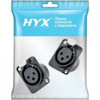 Conector XLR Fêmea Painel 3 Pólos Niquelado HX049F Preto HYXPCT / 2 - 1