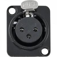 Conector XLR Fêmea Painel 3 Pólos Niquelado HX049F Preto HYXPCT / 2 - 2