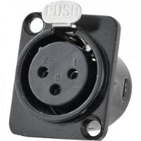 Conector XLR Fêmea Painel 3 Pólos Niquelado HX049F Preto HYXPCT / 2 - 3