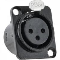 Conector XLR Fêmea Painel 3 Pólos Niquelado HX049F Preto HYXPCT / 2